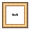 Square Traditional Gold Picture Frame - UV Acrylic, Foam Board Backing, Hanging Hardware